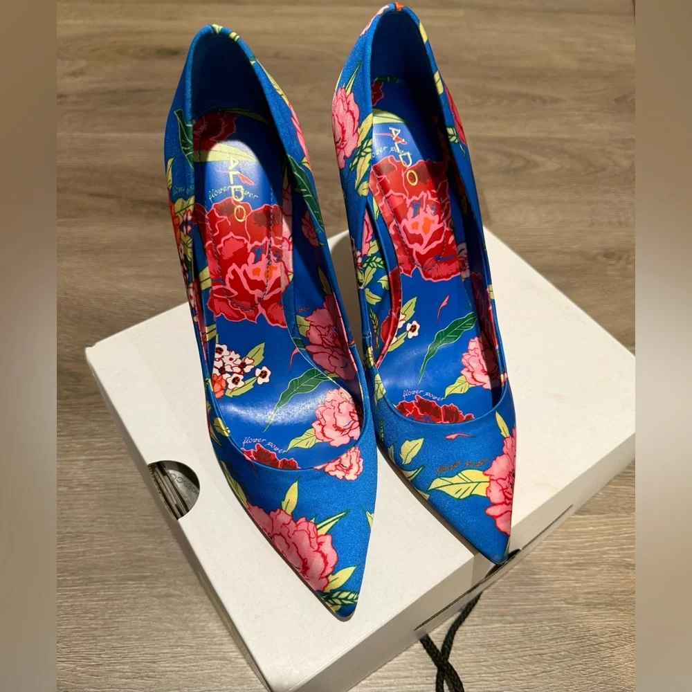 Aldo Blue and Pink Heels Vibrant Design - Picture 2 of 5